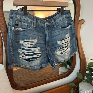 KanCan Blue Distressed Jean Shorts